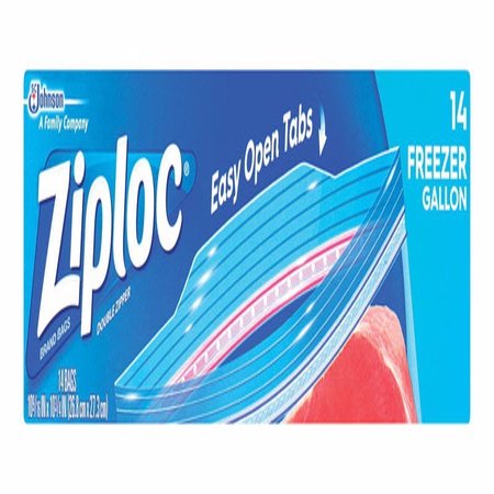 SCRUBBING BUBBLES Ziploc Easy Open Tabs 1 gal Clear Freezer Bag 14 pk 00389